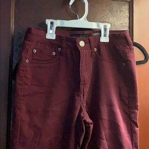 burgundy/purple high waisted skinny jeans